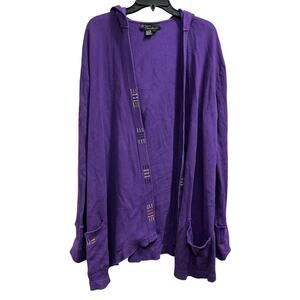 Jill Stern Wearable outlet Waffle open front boho cardigan oversized artsy sz XL